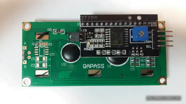 5. 16x2 LCD 모듈 후면, I2C 모듈 포함